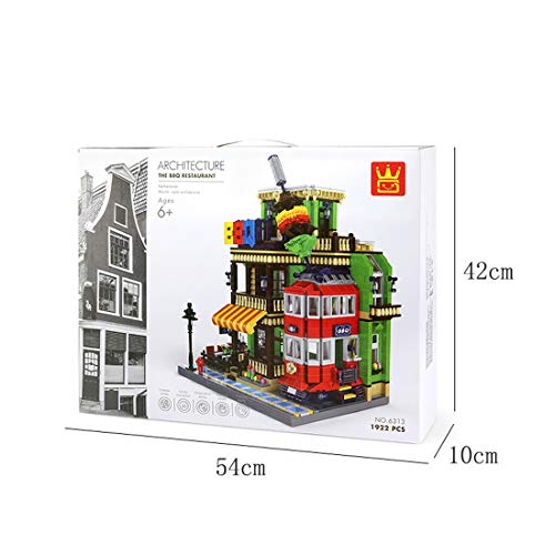 TRUU Bausteine Architektur Modell, 1922 Teile BBQ Restaurant Bausteine, Modular Haus Bausteine Kompatibel mit Lego Haus – Bild 8