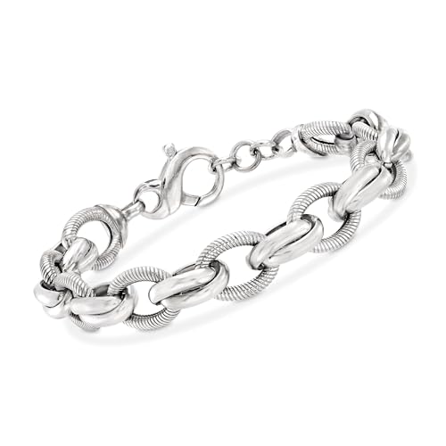 Ross-Simons Italian Sterling Silver Textured and Polished Multi-Link Bracelet3