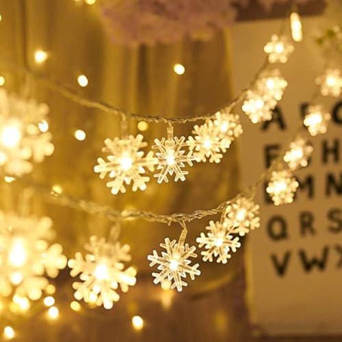 Niumowa LEDs Luces en Cadena, Luces de Hada de Navidad, 20ft 40 luces LED alimentadas por batería, 2 modos, decorativas para interiores y exteriores, dormitorio, boda, fiesta, San Valentín, Navidad