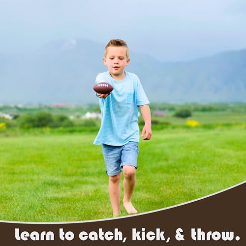 LMC Products 3 Pack of Mini Foam Footballs for Kids - Small, Tiny Football 4.75" in Length - Little Toy Football (Brown)