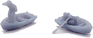 Outland Models Railway Scenery Small Wooden Boat Set with Figures 1:220 Z Scale