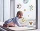 Disney Fenstersticker - Mickey Rise and Shine Bubbles - Größe 30 x 30 cm, 2 Bogen - Kinderzimmer, Babyzimmer, Fensteraufkleber, Fensterbild