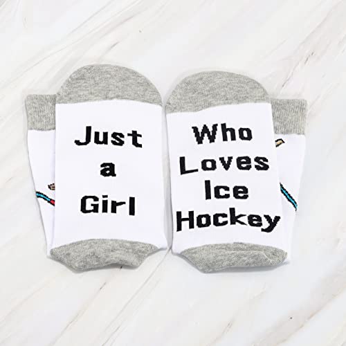CMNIM Girls Ice Hockey Socks 2 Pairs Just a Girl Who Loves Ice Hockey Players Gift Ice Hockey Lover Gift3