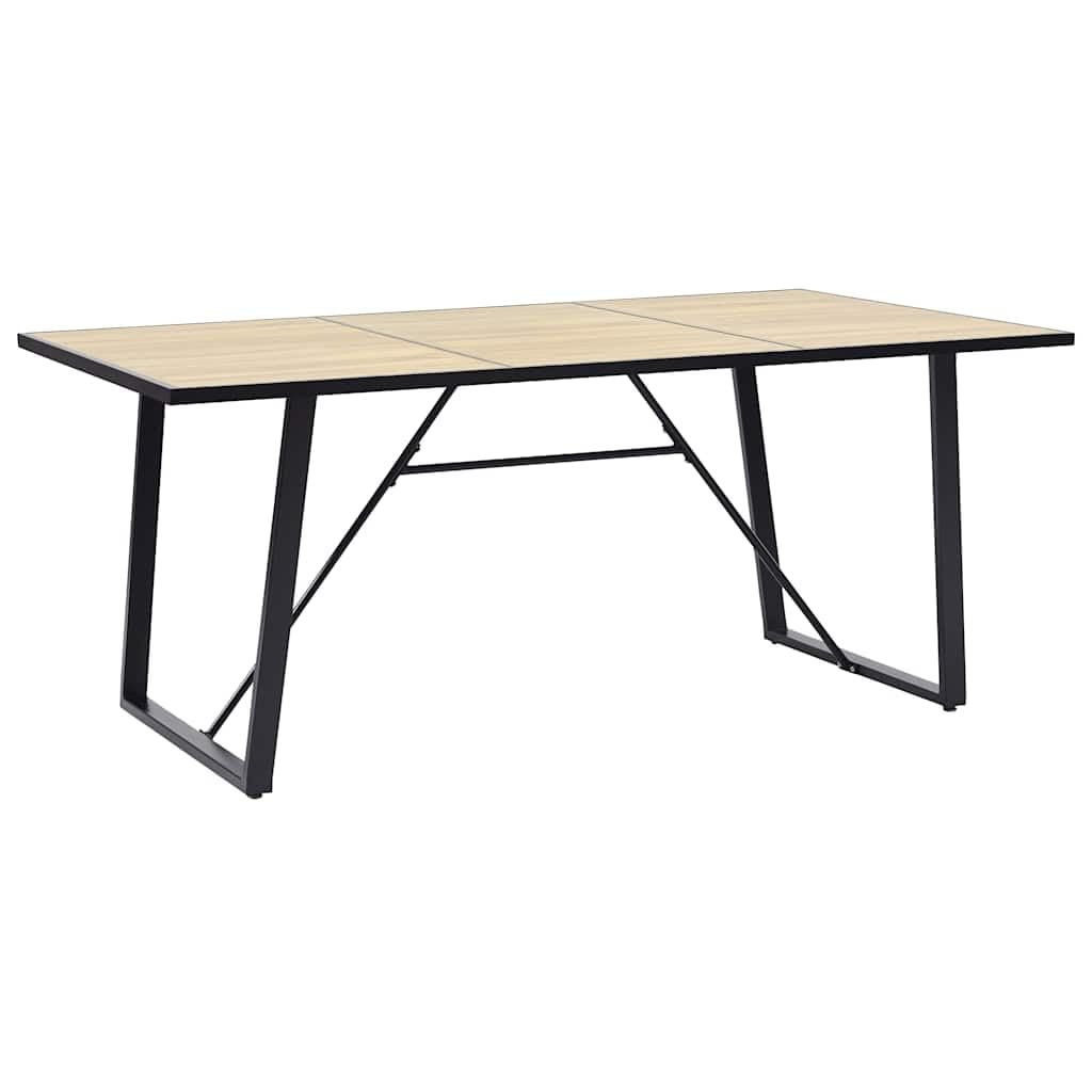 Stół do jadalni 200 x 100 x 75 cm MDF kolor dąb ze stalowymi nogami U