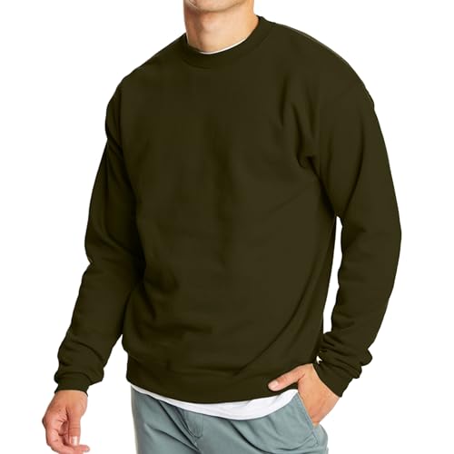 Galaxy by Harvic Men's Crew Neck EcoSmart Fleece Lined Long Sleeve Pullover Sweater Sweatshirt for Mens (S-2XL)