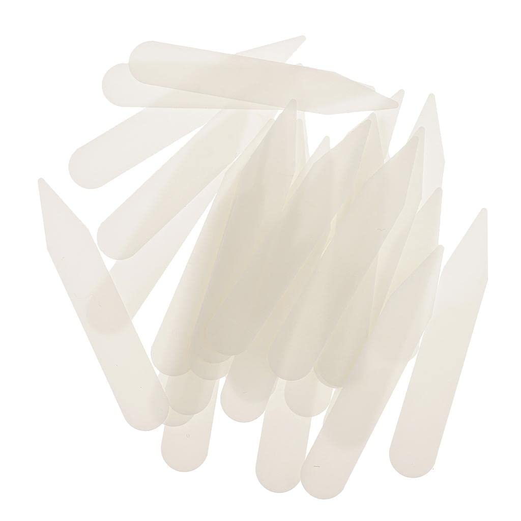200 Pieces Plastic White Collar Stays Bones Stiffeners Beige 6x1cm | Mens Accessories |Other Mens Accessories