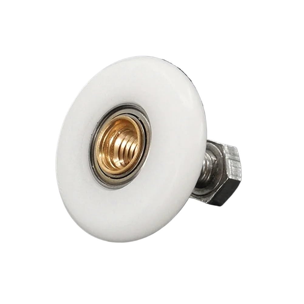 Shower Door Rollers 4Pcs Single Shower Door Rollers Room Pulley Bathroom Sliding Glass Wheels Nylon Copper Roller 20/23/25/27mm Doors Hardware(27mm)
