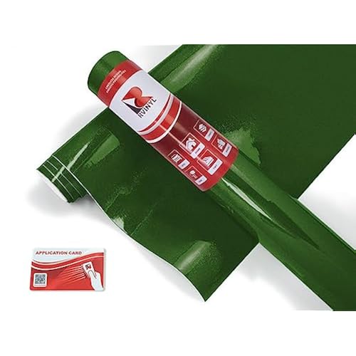 Rwraps Gloss Metallic Vinyl Car Wrap Film in Green Mamba - 5ft x 25yd - Vehicle Sheet Roll with Adhesive Back and Air Release Technology