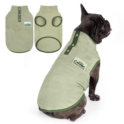 cyeollo Fleece Dog Sweater, Turtleneck Pullover Dog Sweatshirts, Green M