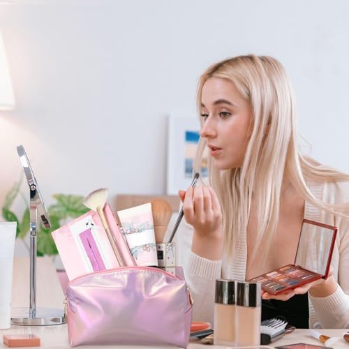 Trousse de toilette portable Sanwuta en polyuréthane résistant à double zip