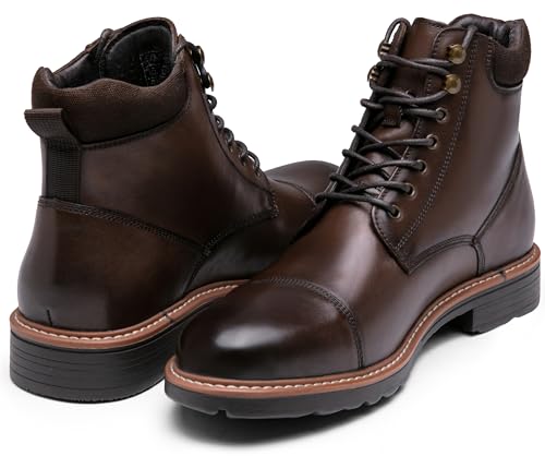 Image of Jousen Mens Chukka Boots Leather Dress Boots for Men Retro Ankle Boots Mens High Top Boots