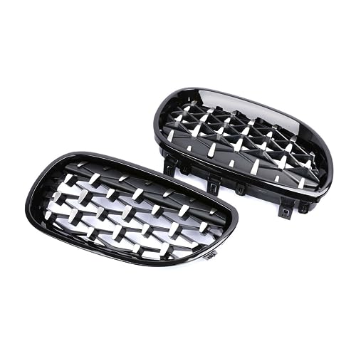 Grille de Calandre Diamant E60 E61 pour BMW Série 5 2003-2010 Météore Noir