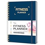 Fitness Workout Journal for Women & Men, A5(5.5' x 8.7') Workout Log Book Planner for Tracking, Progress, and Achieving Your Wellness Goals-Navy Blue