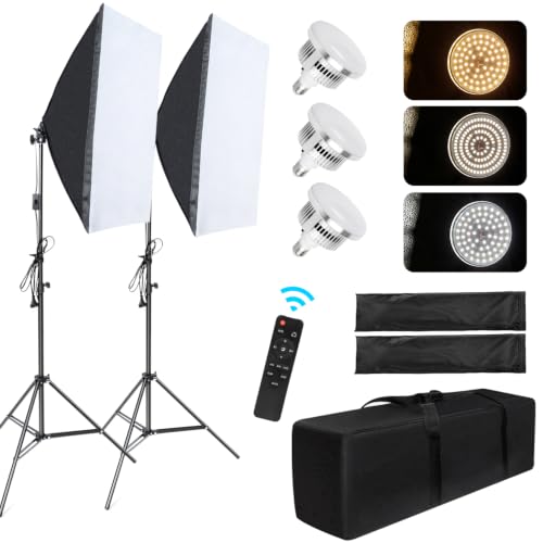 Amazon | ソフトボックス 50x70 cm 写真撮影照明用キット 45W LED電球