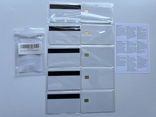 YARONGTECH weiß SLE4442 Kontakt Chip PVC Smart Karte mit HICO Magnetstreifen (Packung mit 10 Stück)