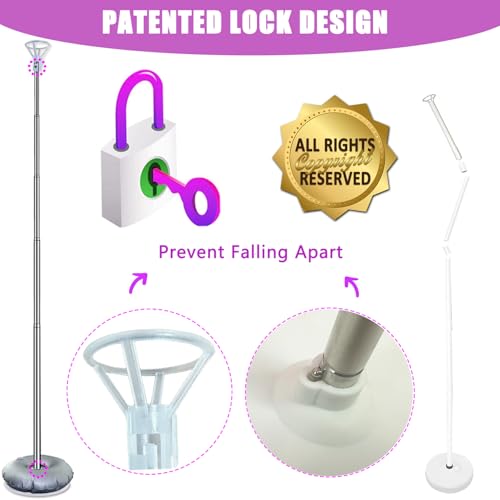 Balloon Column Stand Kit Set of 2, 7ft Height Adjustable Balloon Arch Kit, Metal Telescopic Pillar Balloon Stand, Birthday Party, Graduation, Wedding Christmas Decorations - Image 6