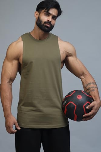 Image of JUARI BE A GENTLEMAN Men's Supper Combed Narrow Shoulder Gold Finish Sleeveless Deep Arm Cut Cotton Vest