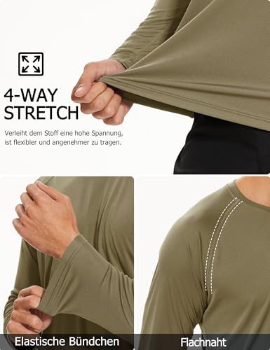 TACVASEN UV Shirt Herren Langarm UPF 50+ UV Protection T Shirt Lang Rashguard-Shirt Männer, Stumpfes Cyan, L 5