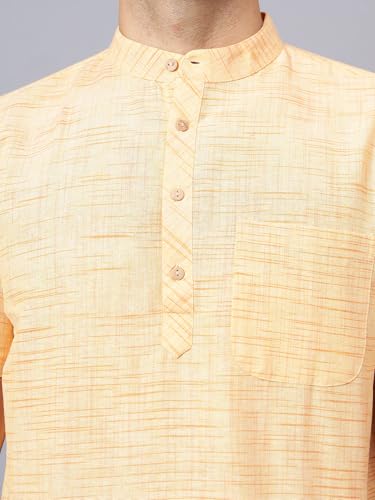 Image of LATEST CHIKAN Men's Cotton Regular Casual Strped Short Kurta Half Sleeves - (SK-LJ.DS.AS)