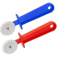 Ravioli Cutter - Pasta Cutter Wheel - Fluted Plastic Dough Wheel - Create Cut Pasta and Fluted Edges for Baking with Ease Using Handle Pastry Crimper and Roller Wheel, 2 Pcs, OFXDD