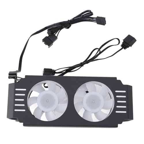 Radiador RAM, ARGB RAM Radiador Módulo de Memoria de Computadora Disipador de Calor PWM Control de Temperatura Ventilador Dual para DDR DDR2 DDR3 DDR4 DDR5 (BLACK)