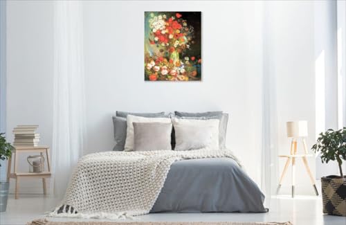 Toile Van Gogh vase avec bleuets coquelicots 76x101 cm pour salon - 2