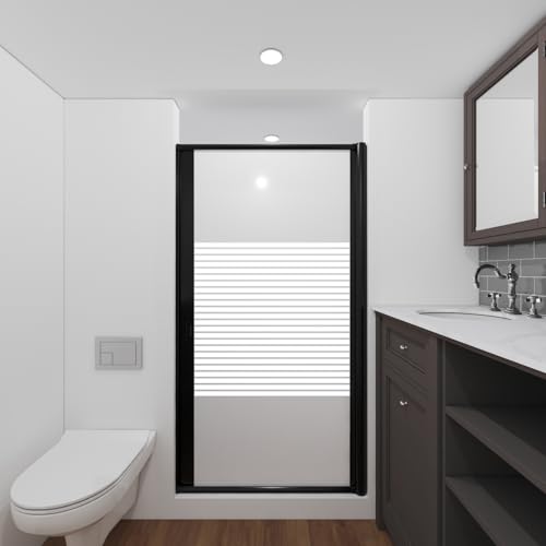 Nautilus 65x36 RV Shower Door Opaque Stripe - Black