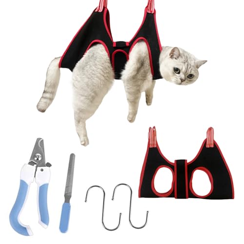 Hamac de Toilettage pour Chien, Kit de Toilettage pour Petits Chiens et Chats, Dog Grooming Hammock avec Sangles pour Couper Les Griffes et Baigner Votre Animal (Taille S)