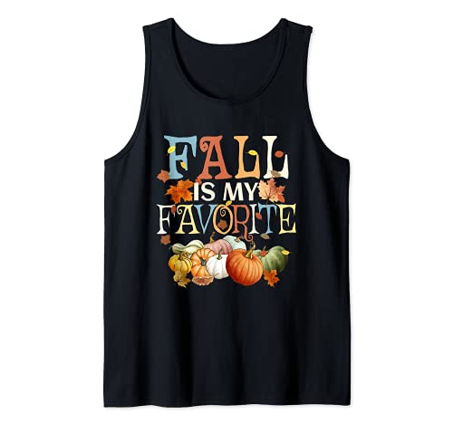FALL IS MY FAVORITE Vintage Calabazas Otoño Hojas Camiseta sin Mangas