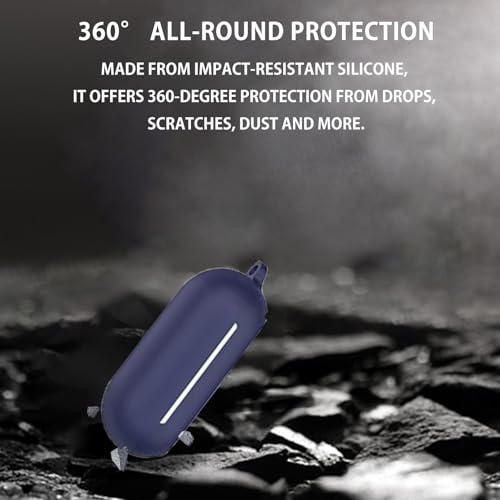 KANOYO Silicone Cover Compatible with Sony WF-C700N,Full Body Protection Case,Supports Wireless Charging,Shock Resistant with Sony WF-C700N Case,With Carabiner (Blue) - Image 2