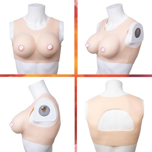 Silicone Fake Boobs Breast Forms Silicone Breastplate False Breasts For Crossdresser Drag Cosplay (Hollow back)3