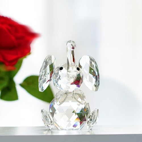 H&D Crystal Cute Elephant Figurine Collection Cut Glass Ornament Statue Animal Collectible
