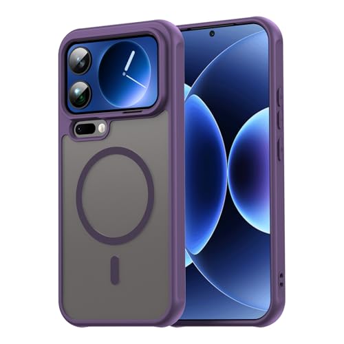 �Ή��@�� Xiaomi 17 Pro Max 5G �g�ѓd�b�P�[�X,�������̃}�b�g�d�グ�A�ϏՌ��E�}�O�l�b�g���X�}�z�P�[�X Purple
