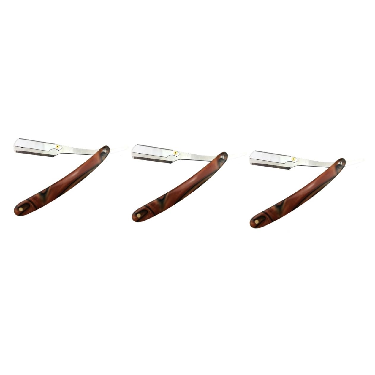 FOMIYES 3pcs Men's Manual Razor Metal Blade Vintage Barber Steel Shaver Ideal for Beard Sideburns Short Fine Hair Easy to Open Guard