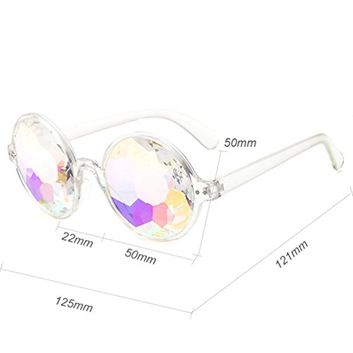 Armear Women Kaleidoscope Rave Rainbow Glasses Prism Mirrored Lens for Festival Party Costume4