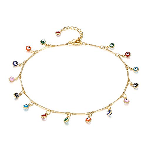 Image of Fettero Anklet Bracelets for Women Gold Plated Dainty Waterproof Anklet Charm Bracelet Summer Beach Foot Jewelry