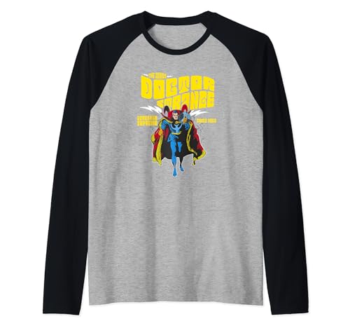 T-shirt raglan Doctor Strange Marvel avec portrait vintage soigné
