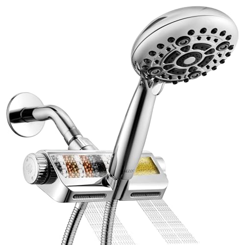 Image of ALTON SHR22525, Filtered Shower Head with Hand Shower, Chrome | Filter Shower, Hard Water Softener, Overhead Shower Filter | 2-in-1 Shower System with 6-Function Hand Shower