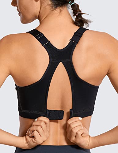 SYROKAN Full Coverage Plus Size Sports Bras for Women High Support Racerback Padded Bras for Women No Underwire2