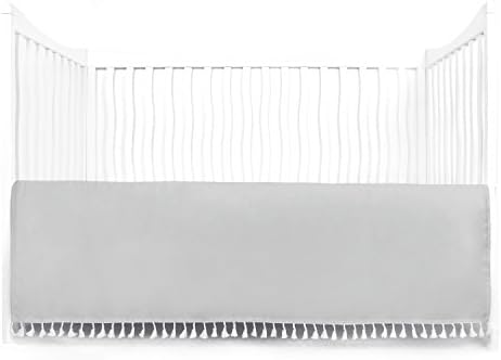 Tadpoles Microfiber Crib Skirt with Tassel, Grey