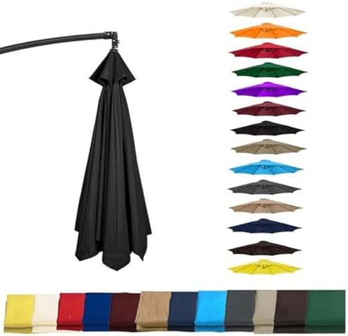 Generic Funda de Tela Para Sombrilla de 6/8 Brazos, Apta Para Sombrillas Voladizas Y de Balcón, Color Negro, 300 cm (9,8 Pies)/6 Varillas