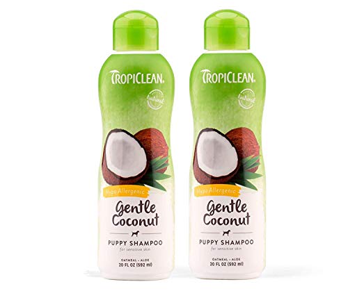 TropiClean Hypo Allergenic Puppy Shampoo 2 Pack, Gentle Coconut, 20 fl. oz.
