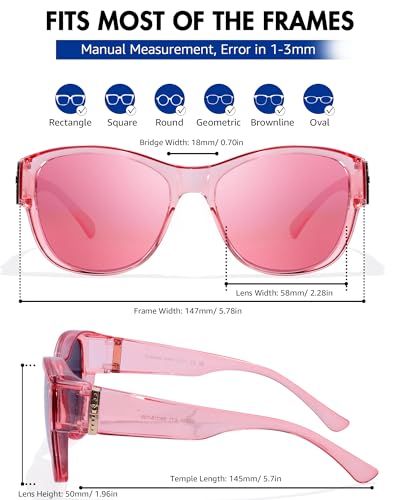 Image of Xfeel Polarized Over Glasses Sunglasses for Women Fitover Sun Glasses | Sunglasses that Fit Over Glasses, UV400 Protection, Outdoor Driving Shades, Over Reading /Prescription Glasses Sunglasses