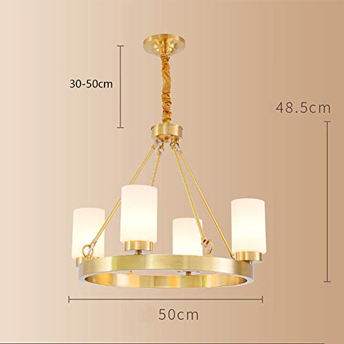 Full copper chandelier E27 suspension plafonnier bronze 8 têtes