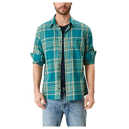 s.Oliver 130.10.202.11.120.2109889 Camiseta, Caqui/Oliva Check, M para Hombre