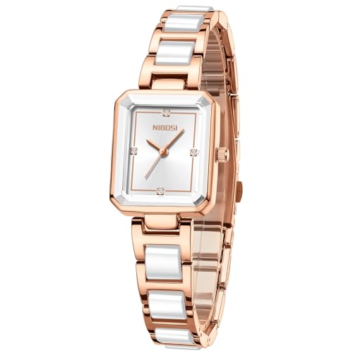 Image of NIBOSI Women Watches Analog Quartz Diamond Small Square Ladies Watche Stylish Waterproof Stainless Steel Wrist Watch for Women