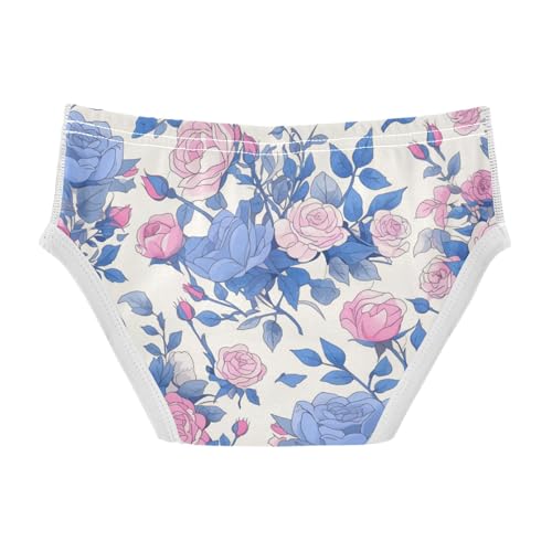 KLL Rose Bouquet Design Pattern White Toddler Boys' Soft Boxer Briefs Cute Undies2