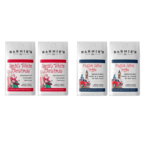 Barnie's Santa's White Christmas And English Salted Toffee Ground Coffee, Medium Roasted Arabica Coffee, 12 Oz Bag (Pack Of 4) #TOP29