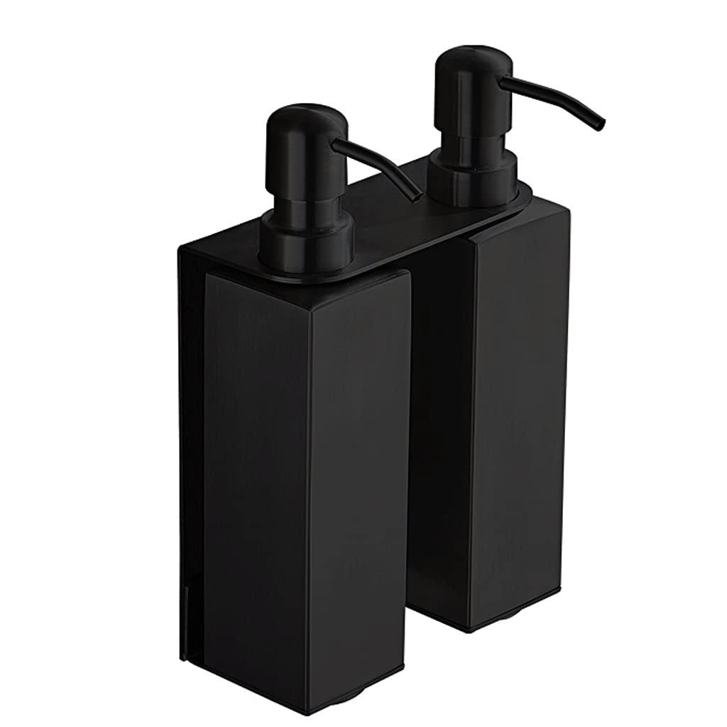 Funzionale Dispenser per Pompa di Sapone Liquido, Acciaio Inossidabile Spazzolato, distributore di Sapone per Bagno Supporto per Sapone a Mano Facile da Usare (Color : Black Double)