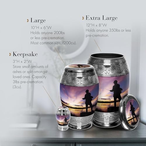 Image of Fishing Cremation Urns for Human Ashes Adult Male Decorative Urns for Ashes